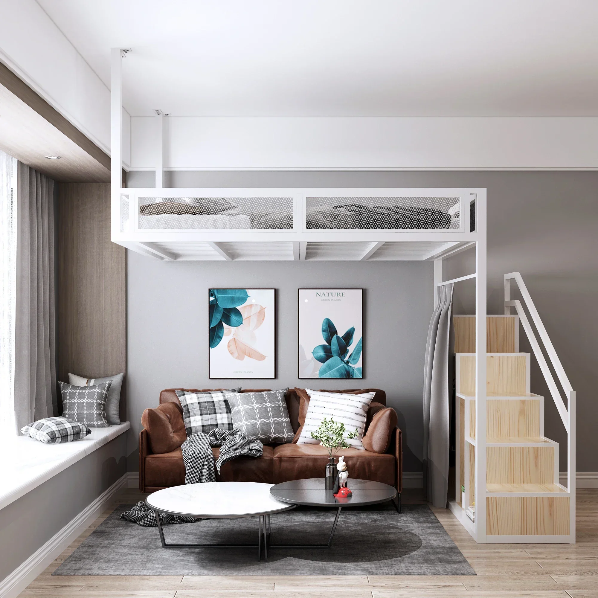 Modern Creative Wrought Iron Small Hanging Bed for Apartment Solid Construction Scratch Resistant Stable Structure Noise Free