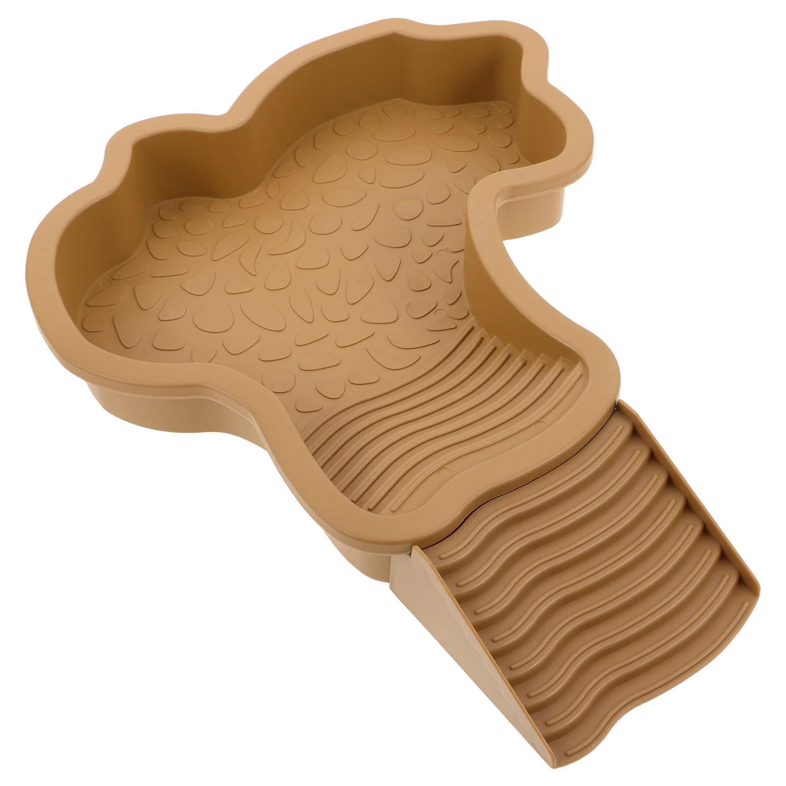 

Turtle Bath Basin with Non-Slip Ramp Large Basking Platform for Aquatic Reptiles Tortoise Feeding Water Dish Lizard Gecko