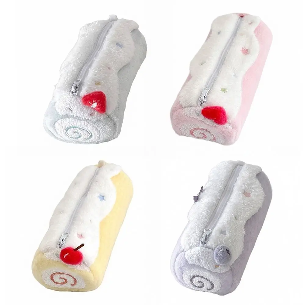 INS Pen Bag Large Capacity Blueberries/Strawberries/Cherries Pencil Case Swiss Roll Stationery Pouch Students