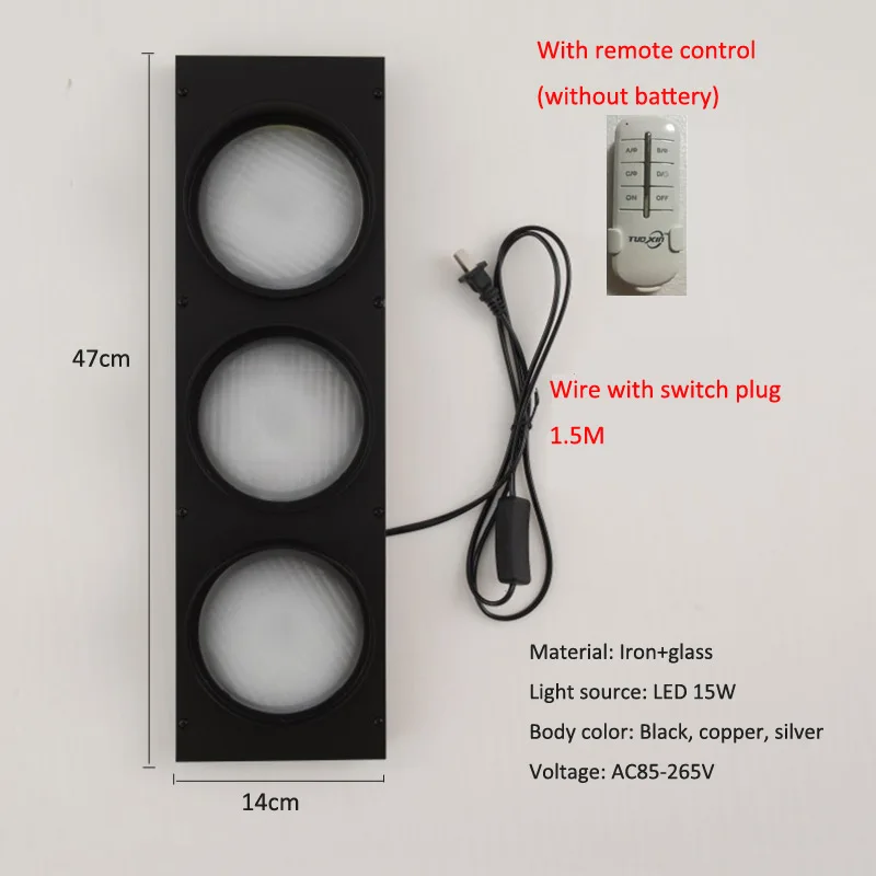 15W Led Wall Lamp With Switch Plug Wire Industrial Remote Control Lamp Vintage Bar Restaurant Traffic Light Indoor Wall Lamps