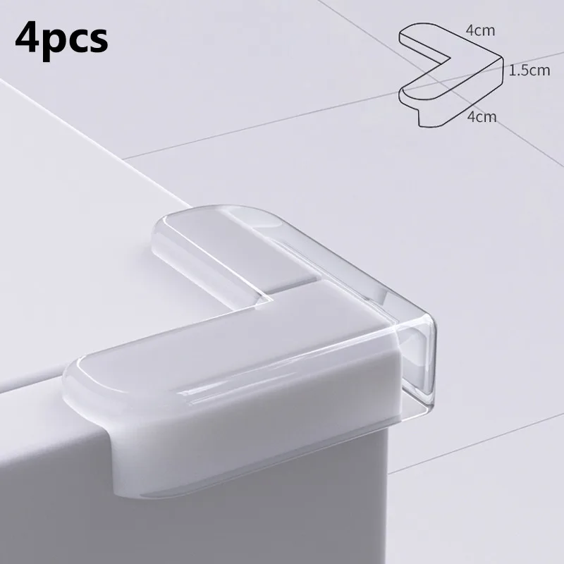 4Pcs Baby Safety Corner Protection Table Silicone Edge Corner Guard Transparent Anti Collision Guards Desk Protection Cover