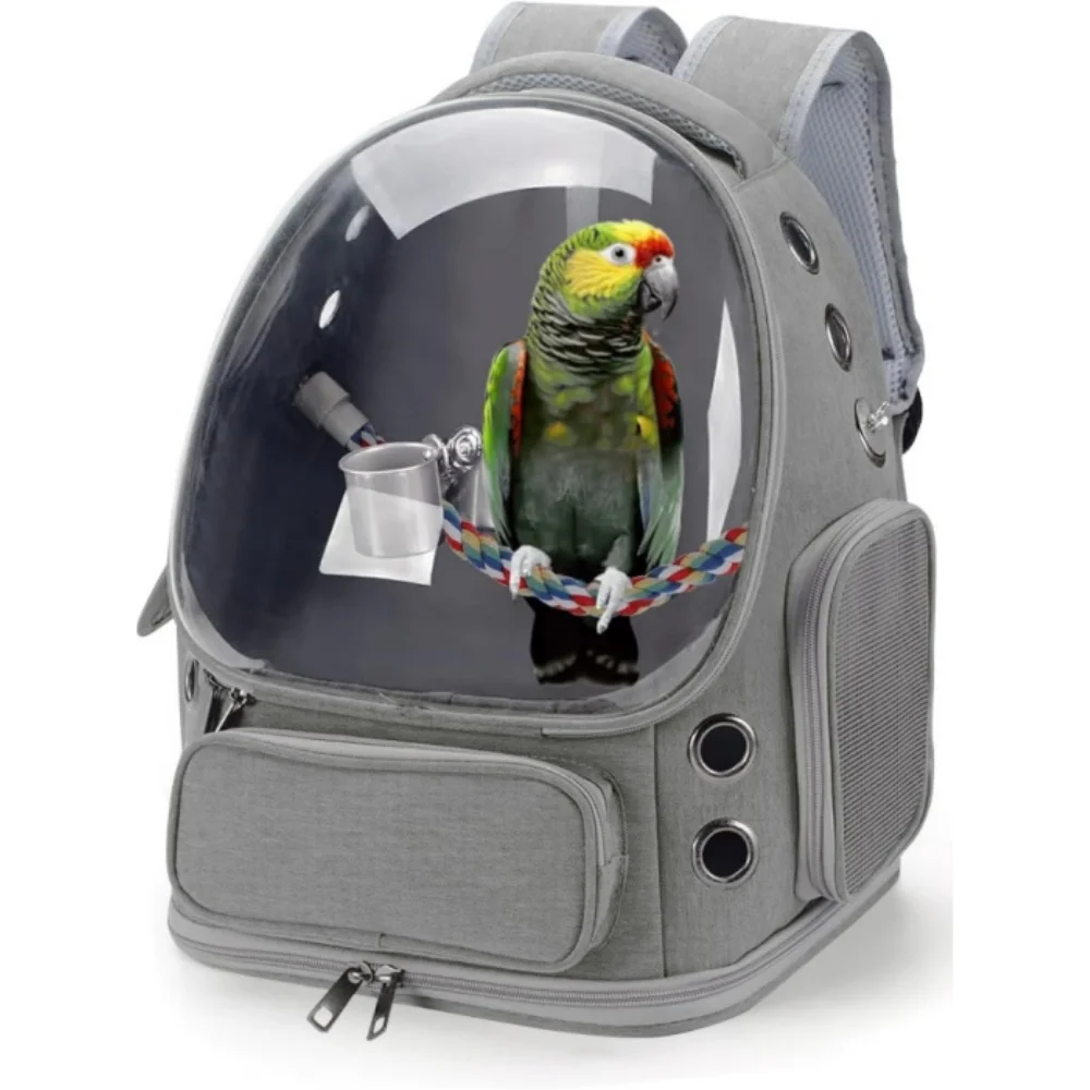 

Bird Backpack Carrier Travel Cage with Perch Breathable Clear Window Bird Travel Cage for Cockatiel for Vetting Camping Hiking