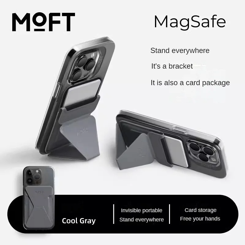 

Original Snap on Phone Stand & Wallet Magnetic Card Bag Mobile Phone Holder Card Edge For iPhone 14/13 Pro Max Wireless Charging