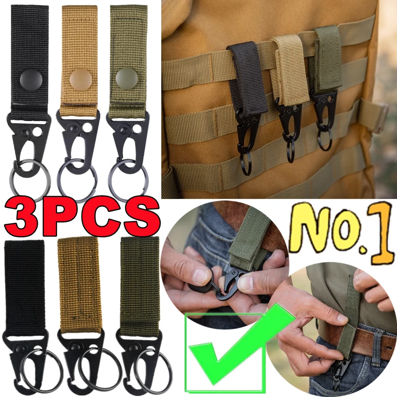 

1/3 шт. тактическая нейлоновая лямка с пряжкой, карабин, крючок EDC Molle, рюкзак, зажим для ремня, брелок, вешалка для уличного альпинизма, кемпинга