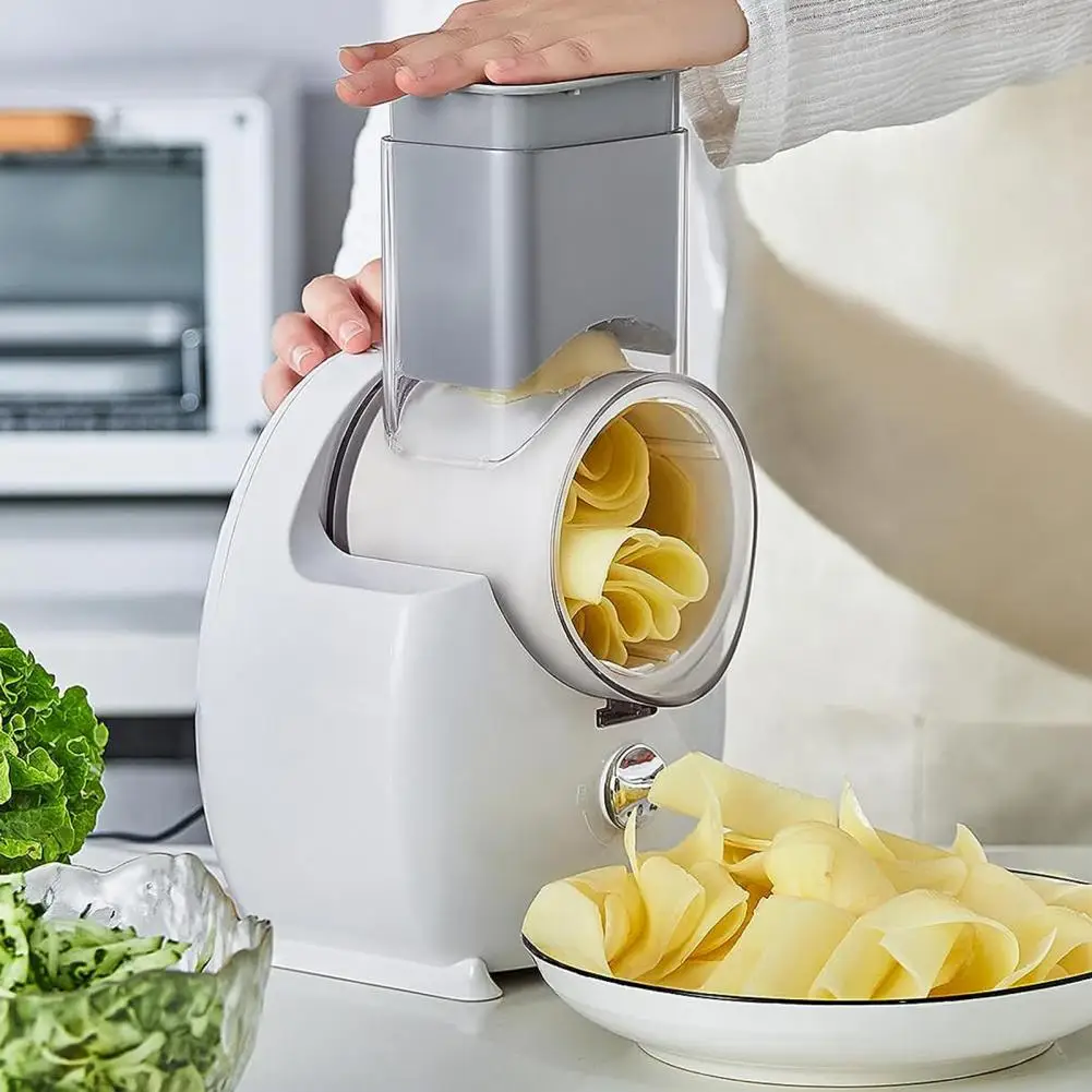 

Electric Cheese Grater Detachable Electric Salad Maker Vegetable Cutter Vegetable Slicer BPA-Free Potato Scrubber Shredder