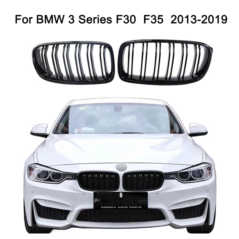 

Глянцевая черная двухстрочная передняя спортивная решетка, автомобильная решетка в форме почки, подходит для BMW 3 серии F30 F35 2013-2019