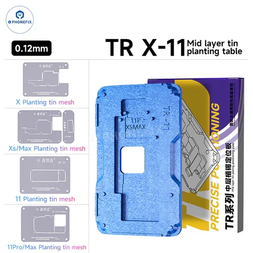 Placa base XZZ TR, placa de capa media, plataforma de estaño de planta, plantilla de Reballing 3D BGA para reparación de placa base IPhone X-16ProMax