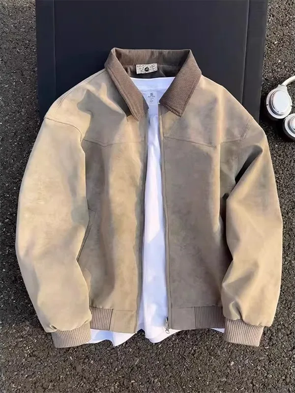 

Мужская винтажная куртка Detroit Tie Dye в стиле ретро, рабочая одежда, весенняя, свободного кроя, с длинными рукавами, на молнии, без капюшона