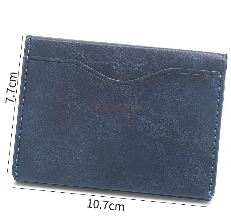 قطعة واحدة من حامل بطاقات العمل الجلدية السميكة مع 3 فتحات للبطاقات، وحقيبة بطاقات بنكية خفيفة الوزن ومحمولة