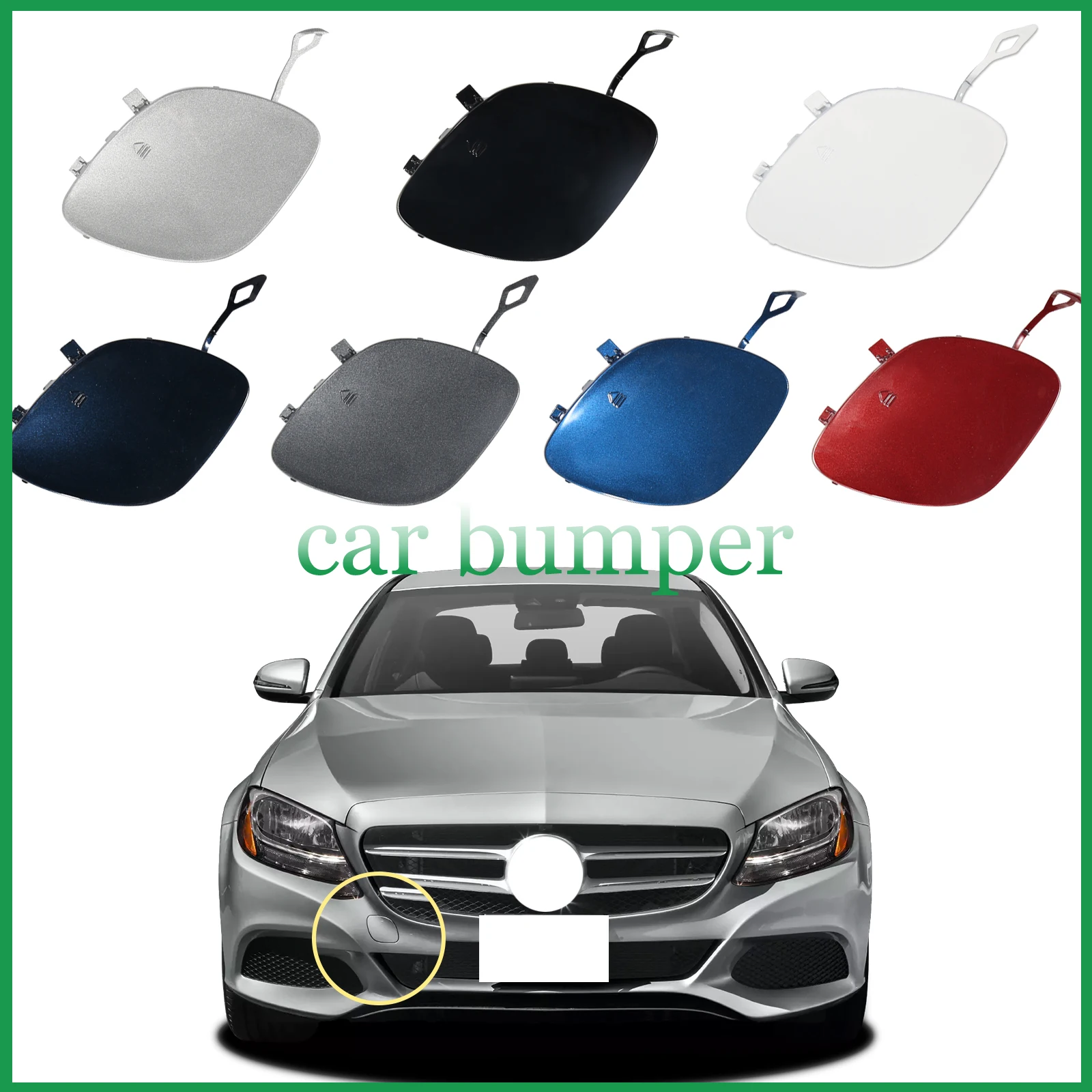 

Front Bumper Tow Hook Cap Towing Eye Cover For Mercedes-Benz C-Class W205 C180 C200 C280 C300 C320 C350 2014 -2018 2058850024