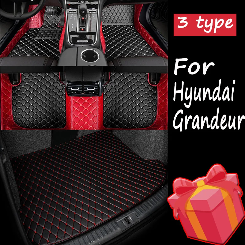 Car Mats For Hyundai Grandeur Azera IG 2019~2022 Anti-dirt Pad Carpets Leather Floor Mat Rugs Pad Interior Parts Car Accessories