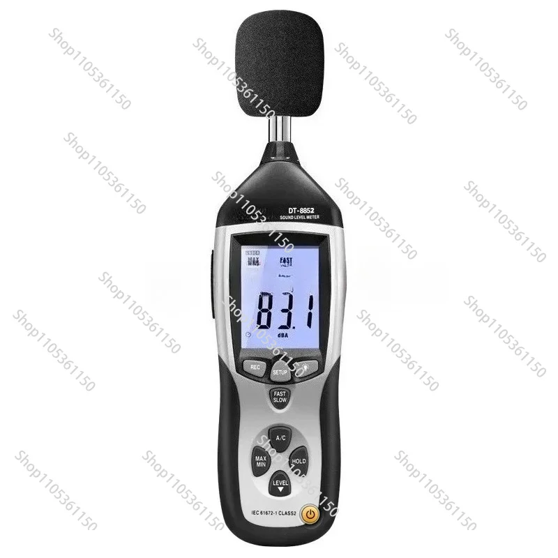 Цифровой шумомер DT-8852 с диапазоном измерения 30-130 дБ, функцией регистрации данных и USB-рекордером