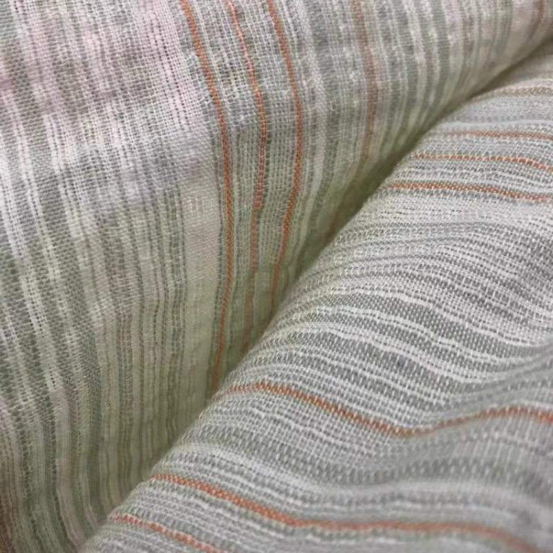 Colorful Striped Yarn Dyed Linen Cotton Fabric for Clothing Dress Designer Diy Sewing Material Cloth By The Meter Handmade