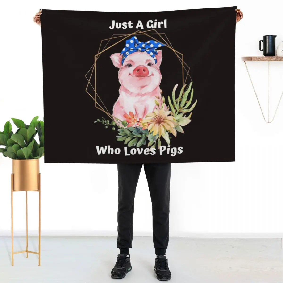

Just A Girl Who Loves Pigs Throw Blanket All Weather Soft Throw Blanket for Sofa