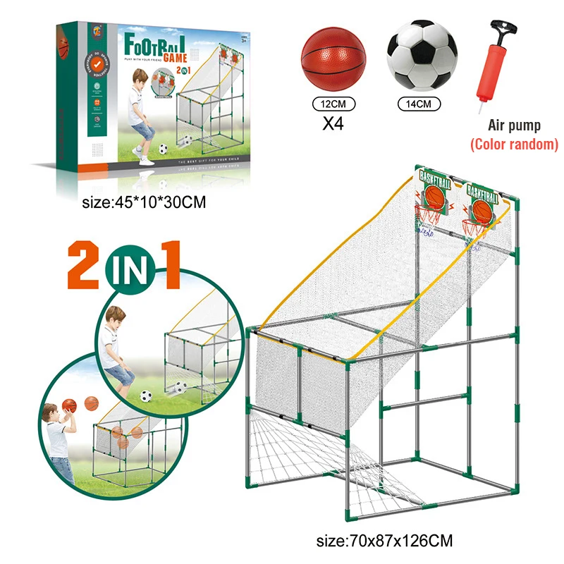 2 em 1 basquete futebol máquina de tiro duplo placa de basquete pai-filho interativo esportes fitness competição brinquedo presente