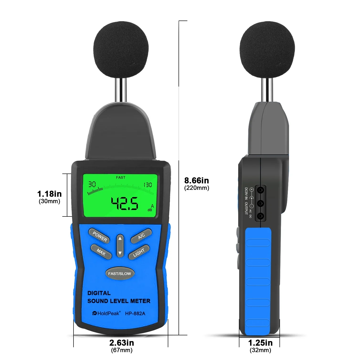 Hp-882a digital lcd sound level meter classy noise measurement test instrument