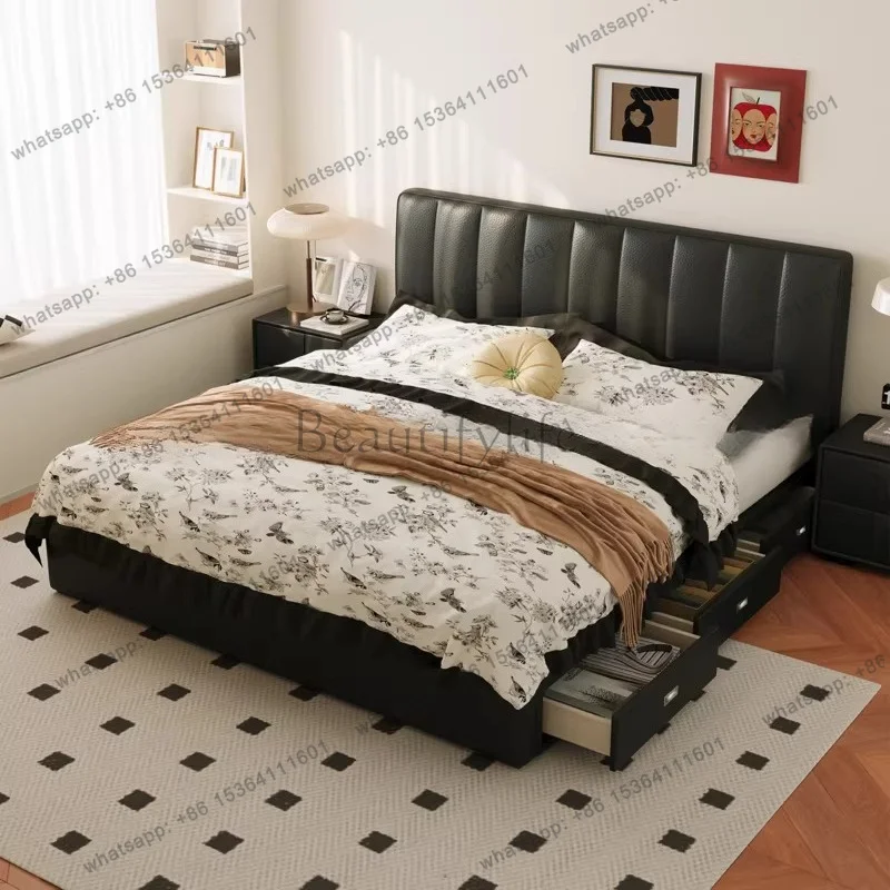 FG Simple Modern Bed Storage Multifunctional Single Girls Full Safe Sleeping Bed Double Bedroom Letto Matrimoniale Home Furnitur
