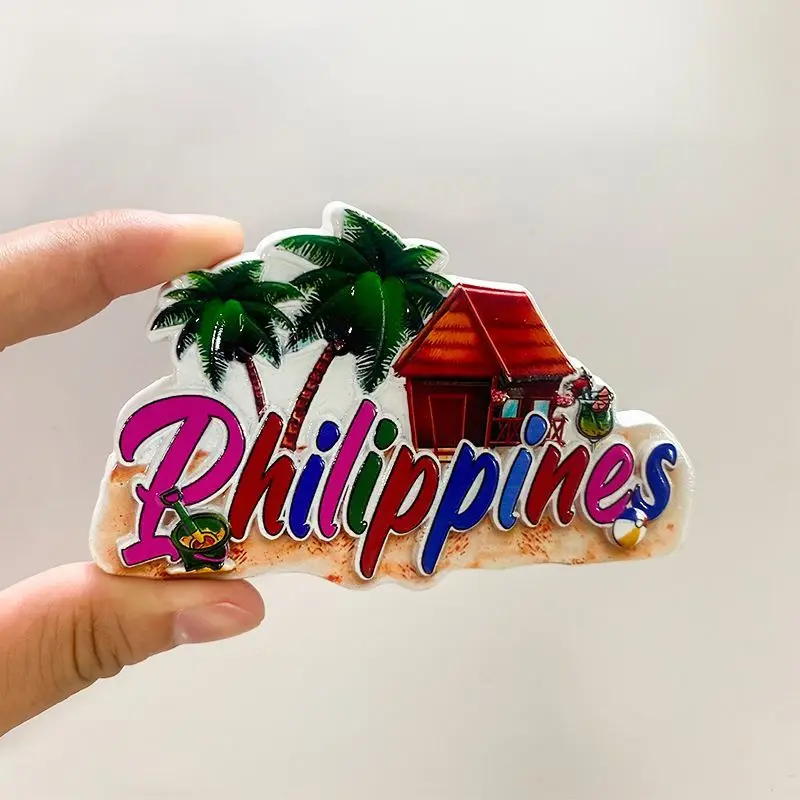 

Philippines Travel Souvenir Fridge Magnet High-Value Decoration 3D Resin Personalized Gift Small Gift