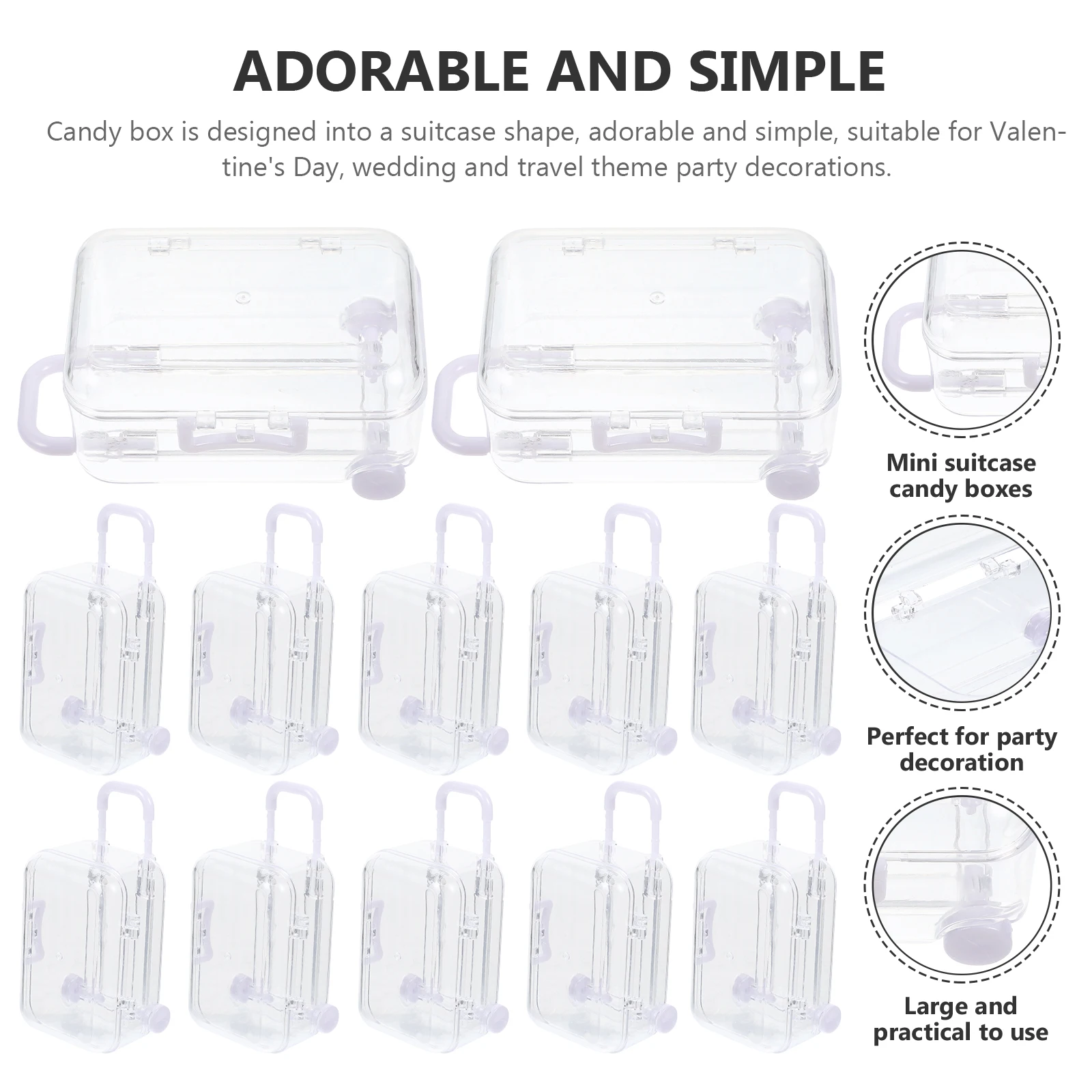 

12 Pcs Suitcase for Travel Party Favors Mini Luggage PS Wedding Favour Boxes