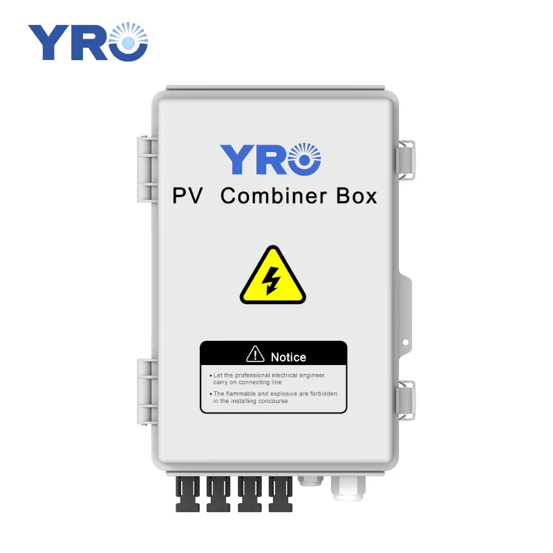 YRO PV Combiner Box 4 String 1000V 4in 1out IP65 Junction Box with DC Circuit Breaker Surge Protection Fuse