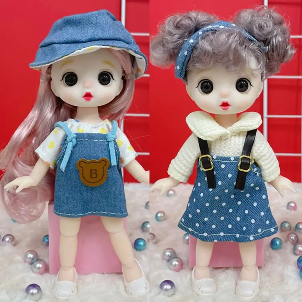 New Fashion Doll Clothes with Hat Girls Toys Skirt Suit Children DIY Clothes 16~17cm Doll