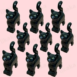 9PCS Black Cat Mini Building Blocks City Farm Animals DIY Toy Compatible Mini Blocks Toys For Kids Boys Gifts