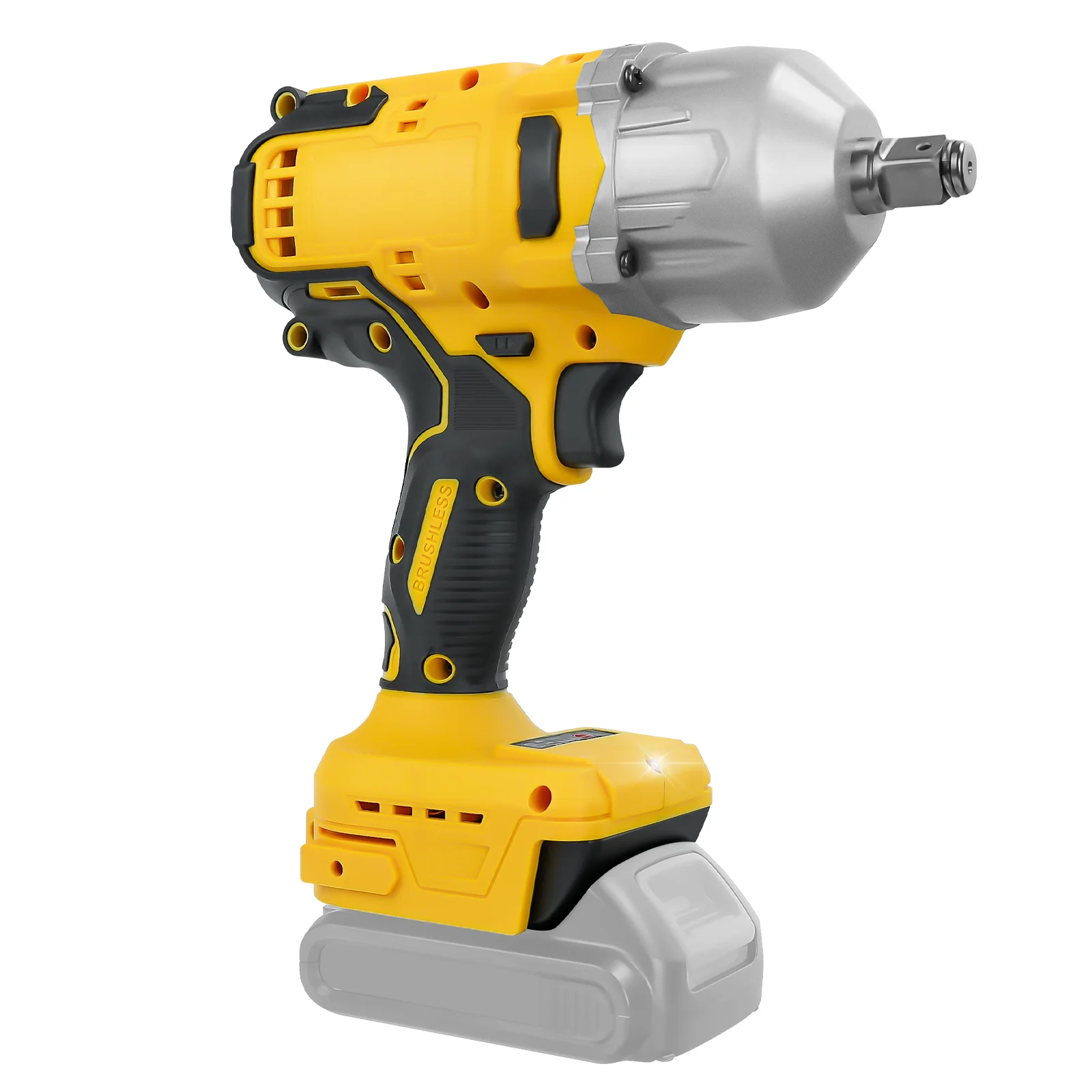 1/2 inch Cordless Impact Wrench Brushless 800N.m Torque Wrench 3-Speed Electric Impact Gun for Dewalt 20V Battery (No Battery)