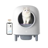 closed Petree Cat Tray Pet Toilet Smart APP Control Pet Supplies 56L Electronic Pet Automatic Cat Litter Box Self Cleaning Semi-