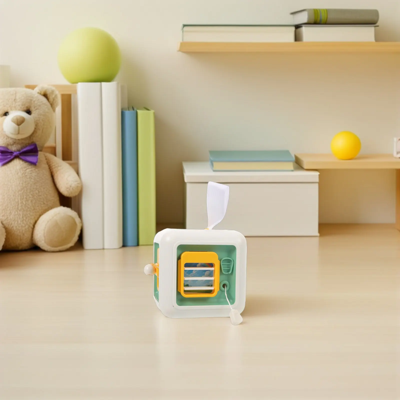 

Montessori Education Busy Cube Six-Sided Interactive Baby Activity Board for Toddler Fine Motor Skills Early Learning Preschool