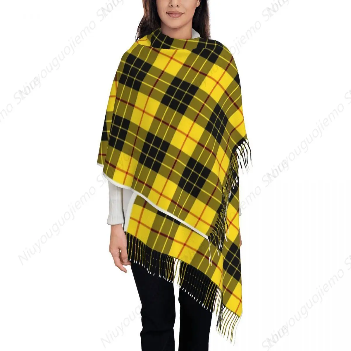 Clan MacLeod Tartan Scarf Tassel Scarves Women Soft Warm Shawls and Wraps Large Fall Winter Shawl Wrap