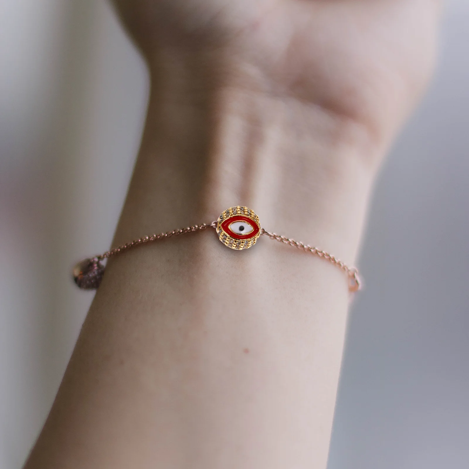 

3pcs Alloy Round Inlaid Bracelet Charms Evil Eye Bead Diy Jewelry Craft Accessory For Gift Decorative Pendant Making Kit