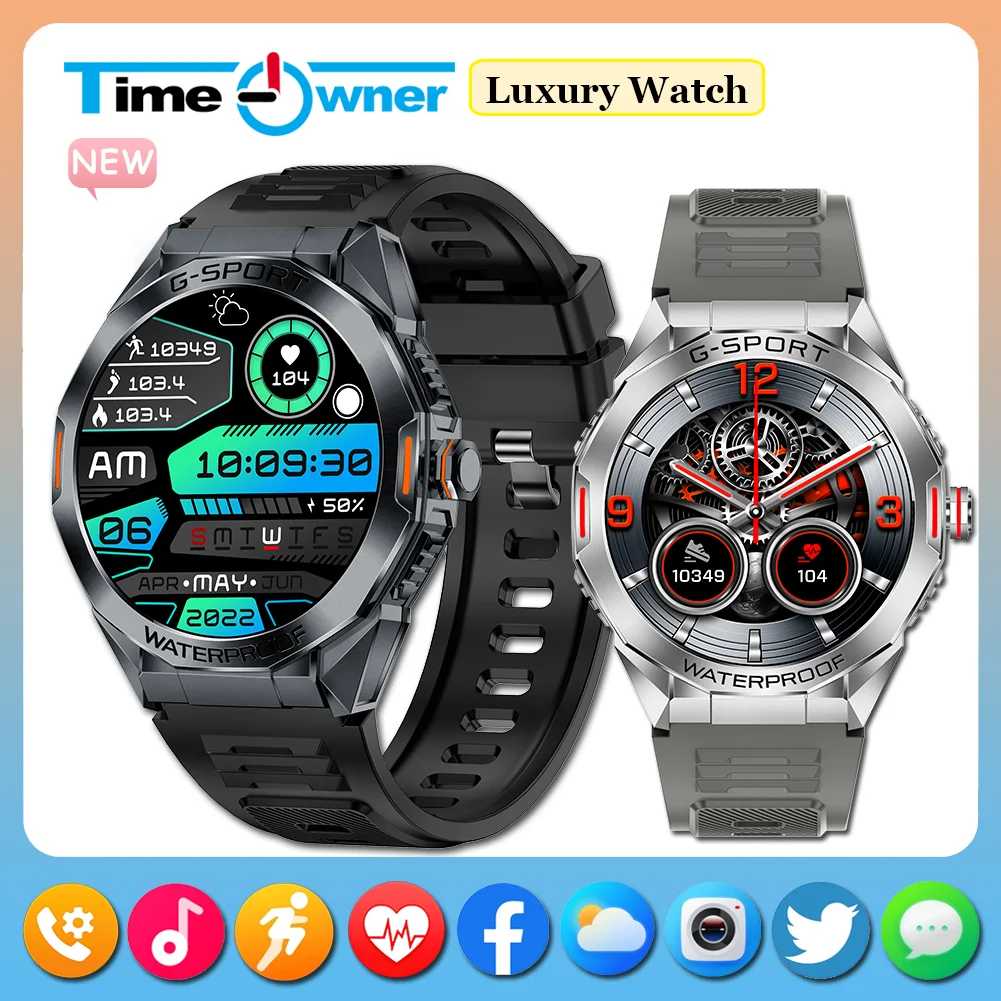 Time Owner 2025 Men Smart Watch Voice Calling High definition display screen 24H heart rate health monitoring sports smartwatch