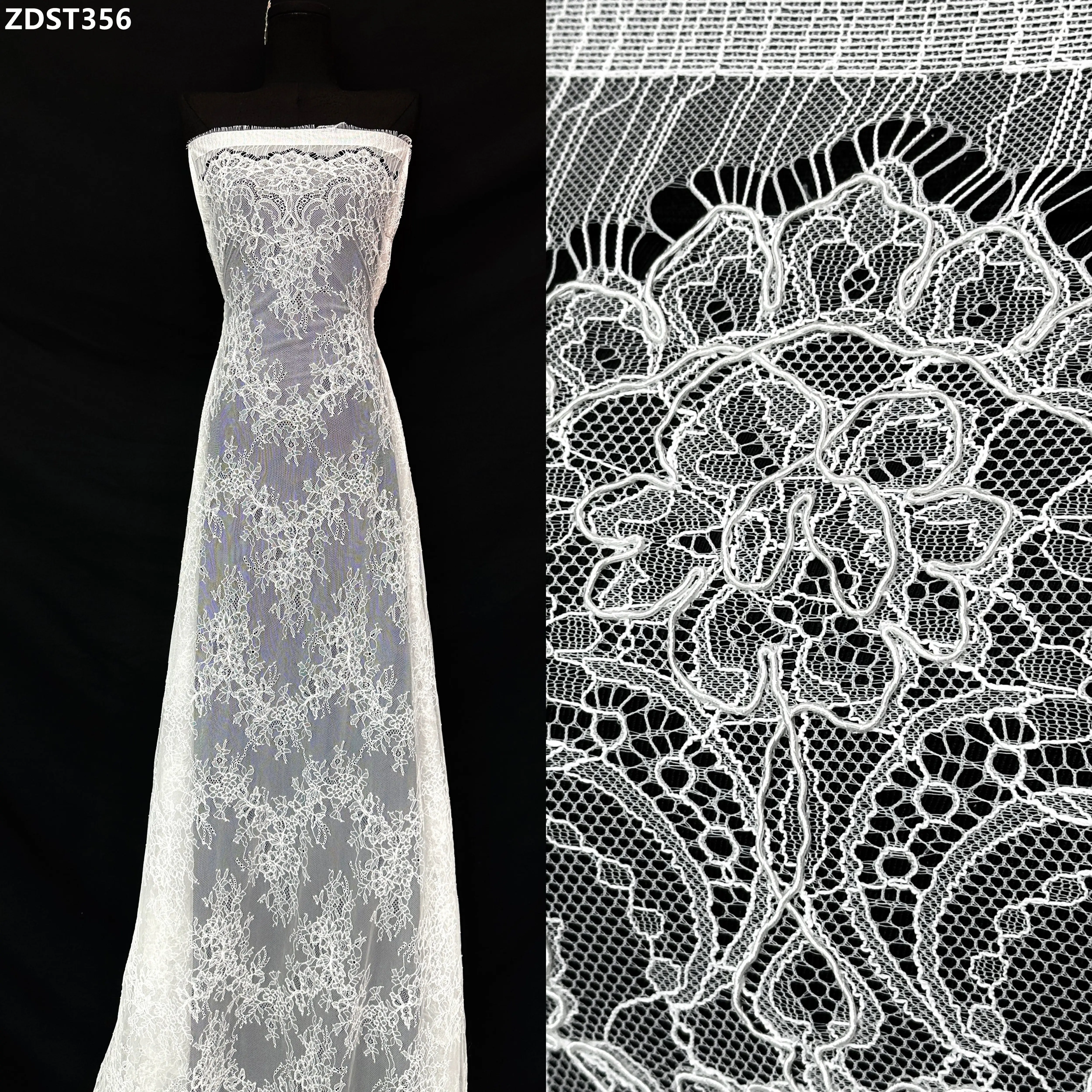 

Classic French Style Tulle Lace Material Luxury Bridal Evening Dresses African Mesh Sequins Lace Fabric French Embroidery