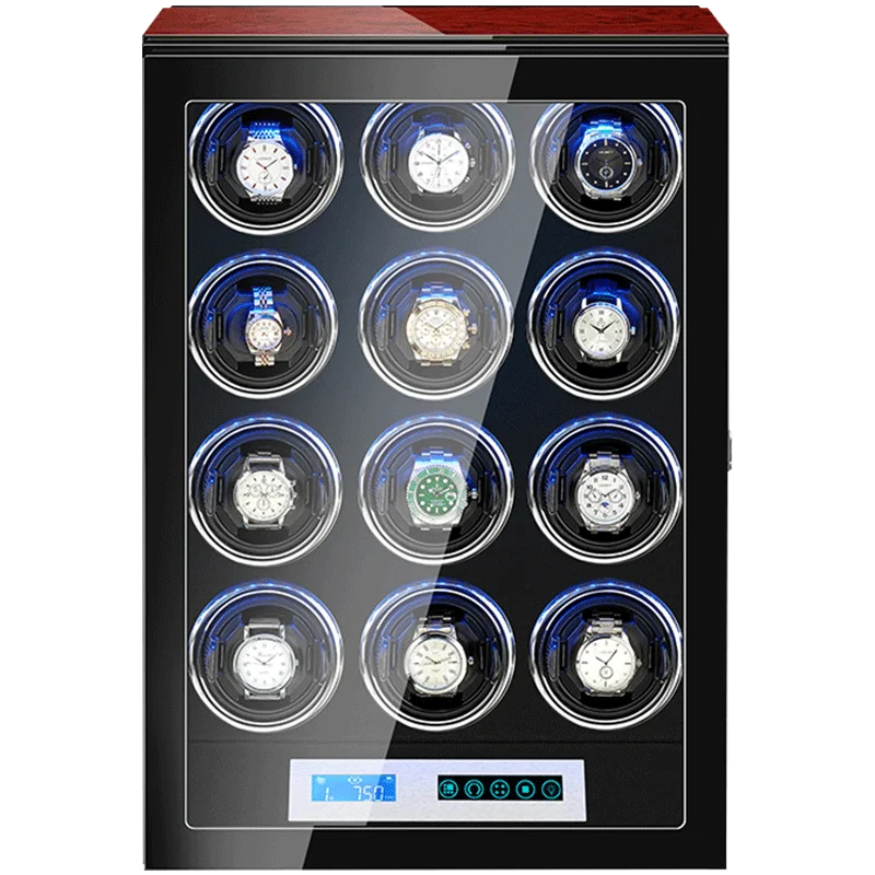Custom Logo 12 Slots LED luxry Automatic Watch Winder