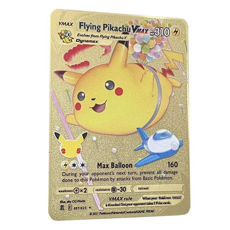 Pokemon Metallkarte 10.000 Punkte Arceus Charizard Raichu Super Card Golden English Mewtwo Vmax GX EX Weihnachtsgeschenk