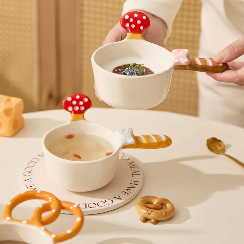 Ceramic Breakfast Oat Bowl Dining Table Kitchen Hotel Dessert Bowl Dim Sum Plate Sauce Dish Crafts Home Decoration Accessories