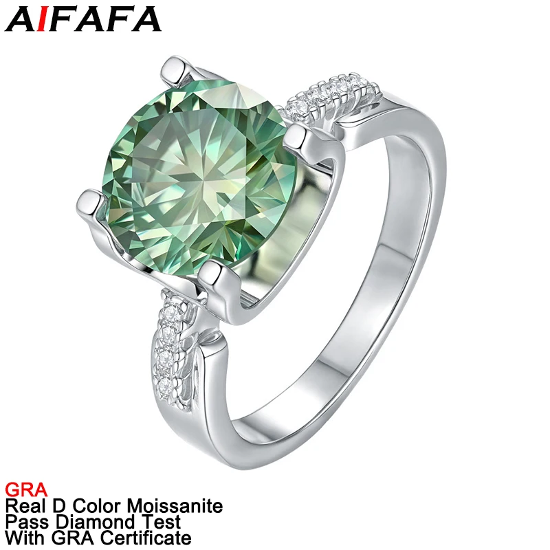

1CT 5CT Real Moissanite Diamond Rings Luxury White Green Moissanite s925 Silver Propose Wedding Ring Plate 18k Fine Jewelry GRA