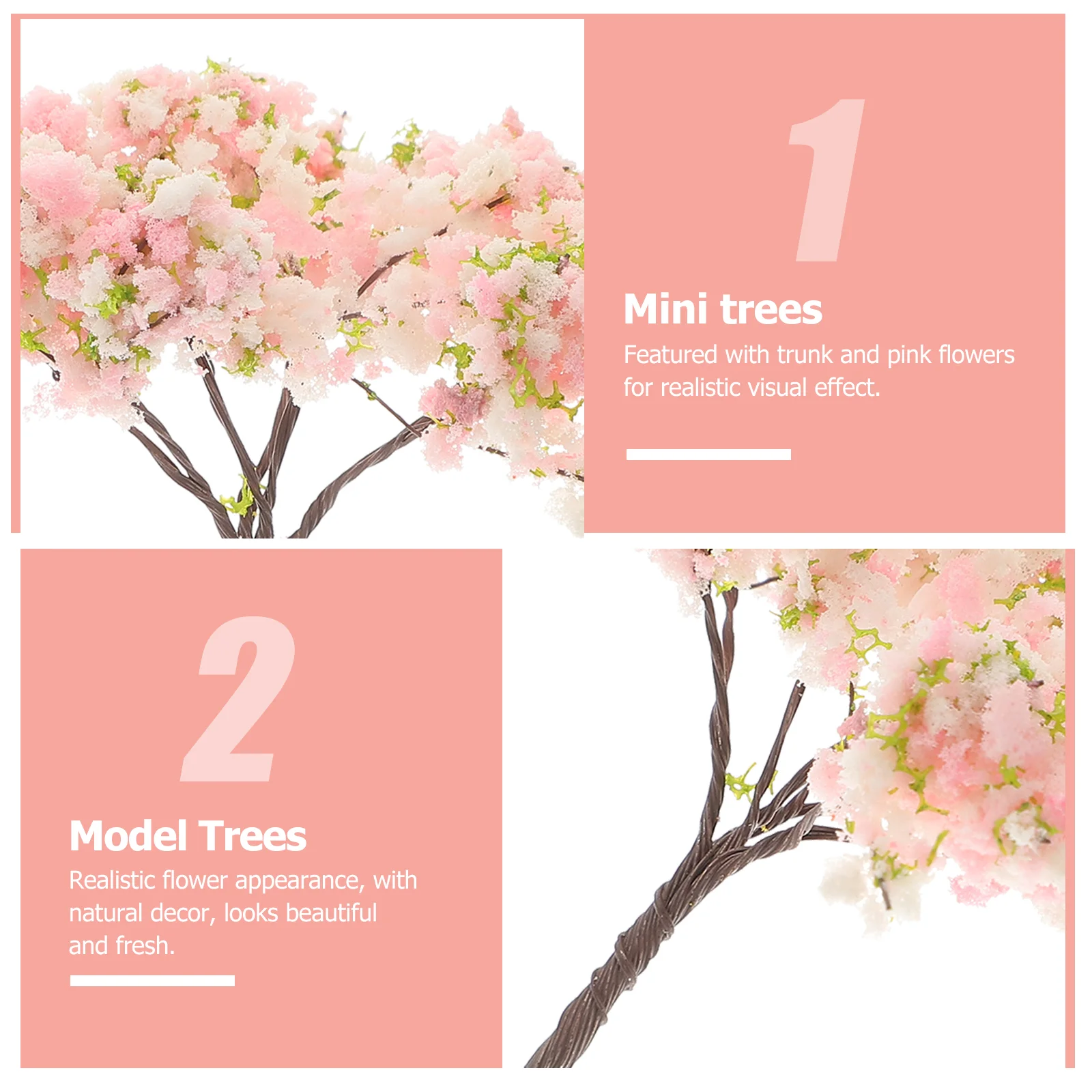 10 pezzi modello di albero architettonico fiore finto fiore di ciliegio finto decorazione rosa artificiale