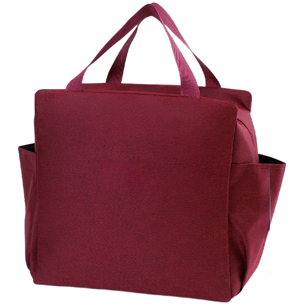 Für den Strandurlaub geeignet, graue, isolierte Lunchtasche mit seitlichen Taschen für Wasserflaschen, Thermo-Lunch-Tasche, großes Fassungsvermögen