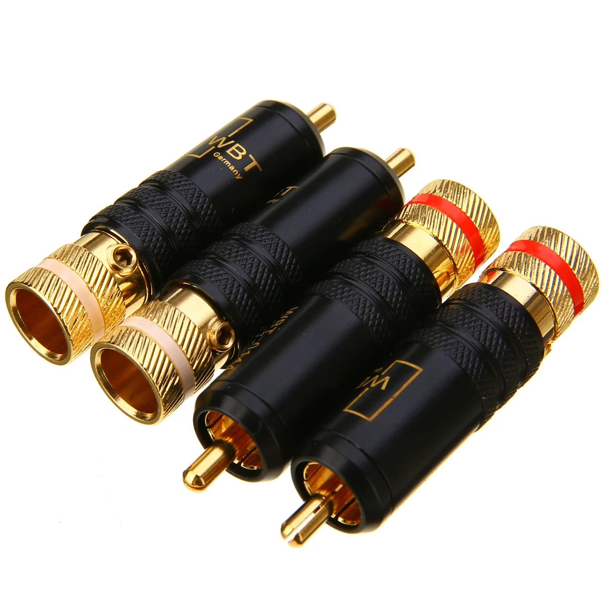 HIFI WBT-0144 Gold Plated Copper RCA Plug Durable RCA Connector Screws Soldering Locking Audio Video WBT Plug