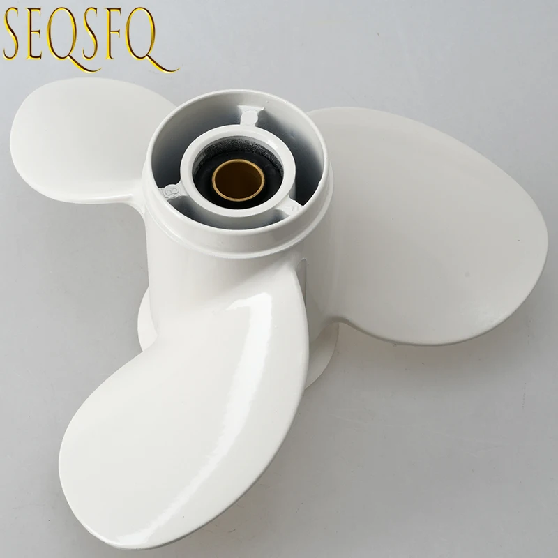 

63V-45947-00 Пропеллер для подвесного двигателя Yamaha 9-1/4 x 8, винт из алюминиевого сплава, 3 лопасти, 8 шлицевых зубьев, часть для лодочных моторов 9,9-15 л.с.