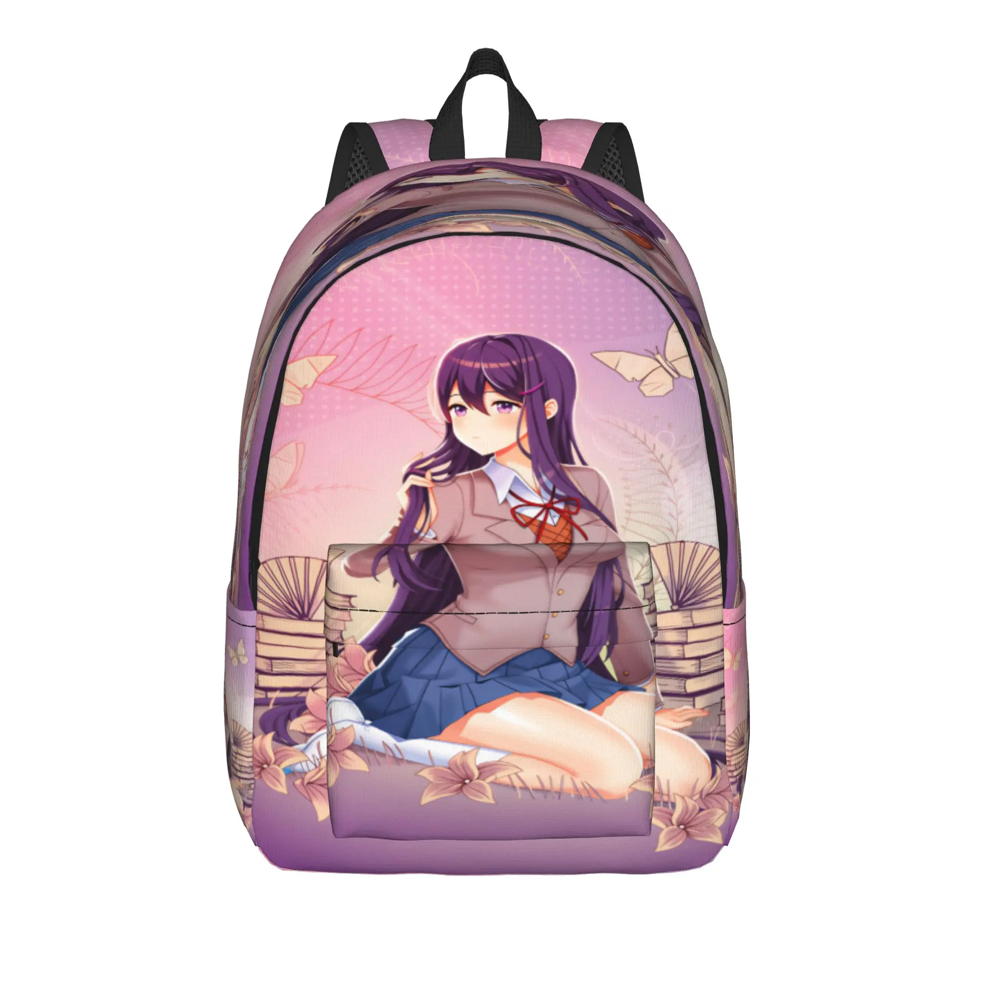 Yuri doki Anime  Backpack  Women Men Polyester University Backpacks Lightweight Casual High School Bags Rucksack