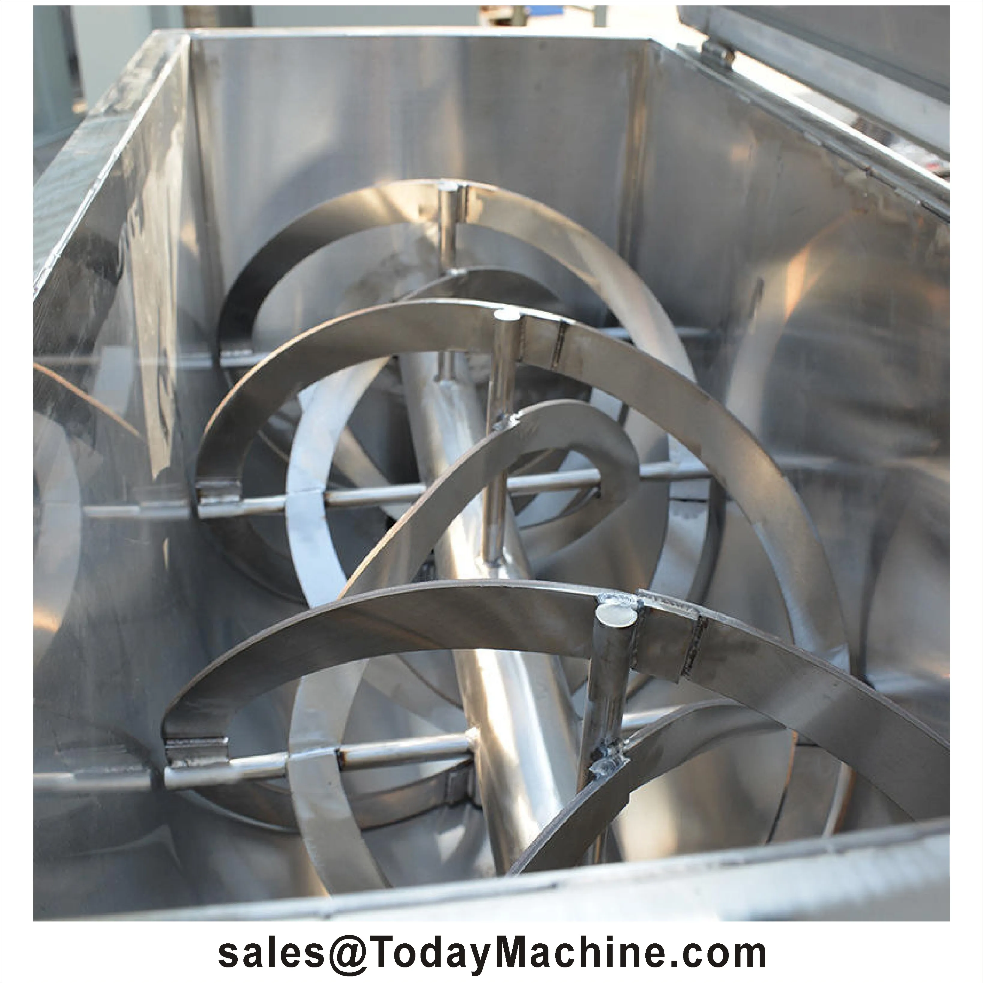Horizontal Electric Heating Dry Powder Mixer Double Screw Ribbon Blender Agitator Machine