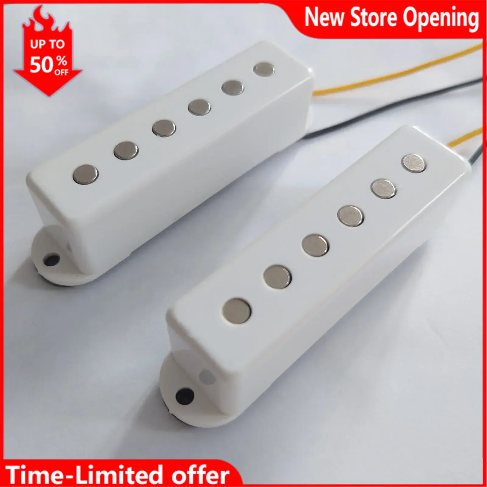 Guitar Single Coil Pickups Two White Vintage Square Set for 62 Jaguar Guitar Replacement Parts