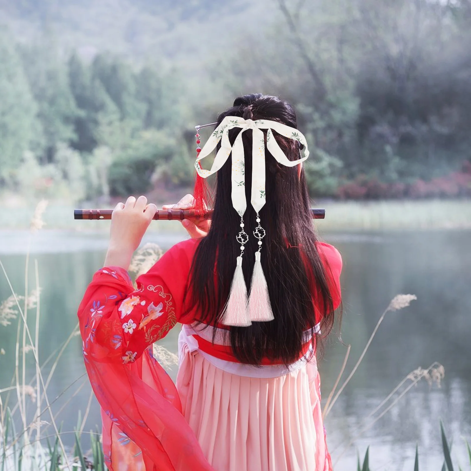 

Hanfu Ribbons Gradient Tassel Chinese Style Rope Streamer Headdress For Traditional Clothing Accessories Tassel Tie Vintage