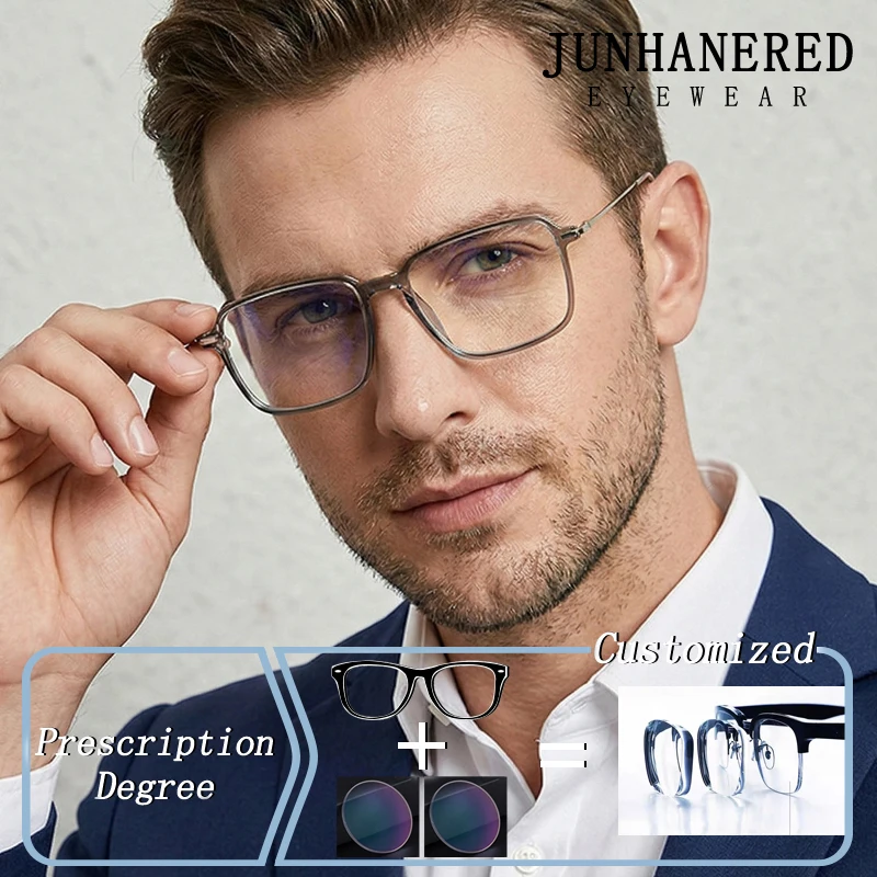 Fashion Square Oversized Square Ultra-lightweight Frame Sunshade Prescription Glasses Anti Blue Ray Myopia Astigmatism Eyewear
