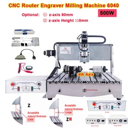 LY CNC Machine Z Axis Height 80-150mm 6040 500W Wood Metal Engraver USB LPT Port 2in1 PCB Milling Cutting Drilling Machine