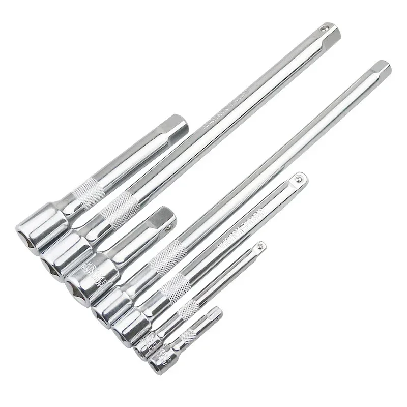 New 1/4 3/8 1/2 Socket Ratchet Wrench Extension Bar 50/75/100/125/150/250mm Long Bar Steering Sleeve Connecting Rod Accessories