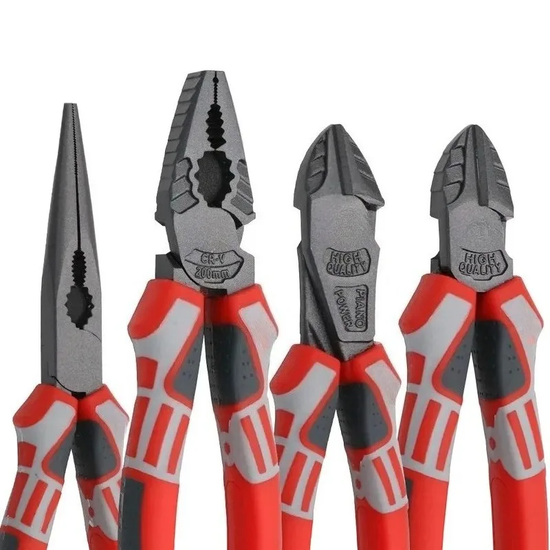 for German Industrial Grade Eccentric Wire Pliers Pointed Nose Oblique Pliers Large Head Diagonal Cutter 6 7 8 Inch Tool