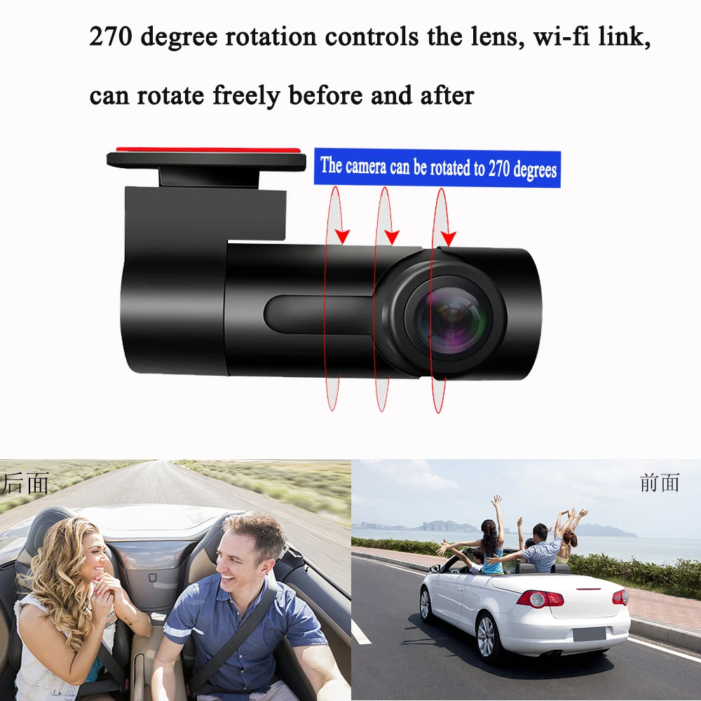 WiFi Mini Wireless Car Camera 720P Driving Recorder Video Recorder Mini Driving Recorder Suitable for Car Home Indoor G10